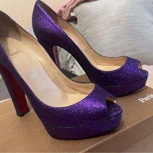 Christian Louboutin Bamboo 140 glitter mini